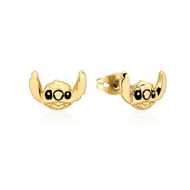 Disney Stitch Yellow Gold Plated Stainless Steel Stud Earrings