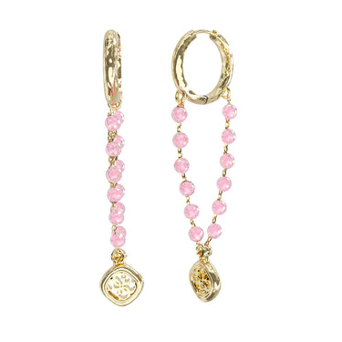 Guess Gold Plated Stainless Steel Beads 60mm Pendant Earrings