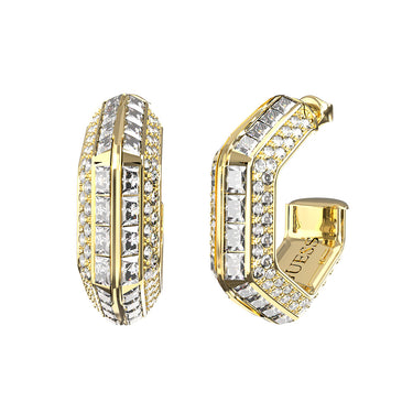 Guess Gold Plated Stainless Steel Octagon 20mm Hoop Earrings