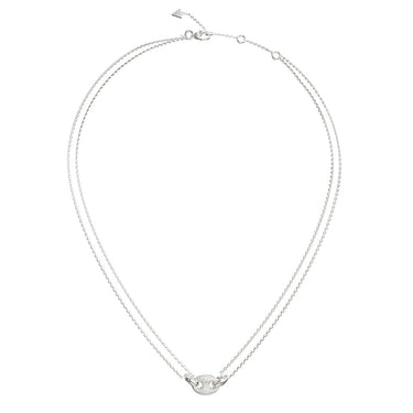 Guess Stainless Steel Marine Pave Link Necklace