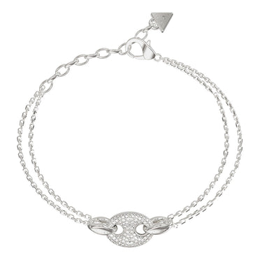 Guess Stainless Steel Marine Pave Link Bracelet