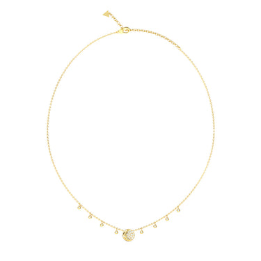 Guess Gold Plated Stainless Steel Aurora Pave Fringes Necklace