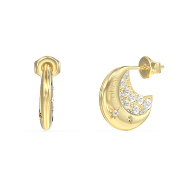 Guess Gold Plated Stainless Steel Aurora Double Side 17mm Hoop Earrings