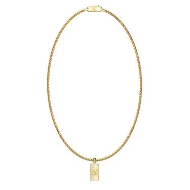 Guess Gold Plated Stainless Steel 4G Pave Pendant 26-inch Necklace