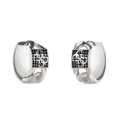 Guess Stainless Steel 4G Pave 15mm Earrings