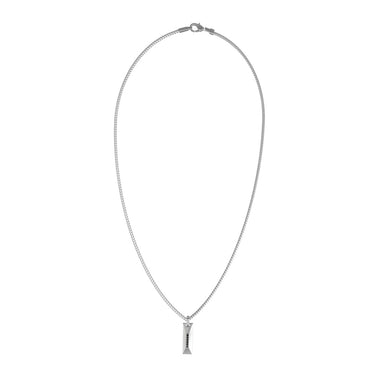 Guess Stainless Steel Matte Crystals Tag 26-inch Necklace