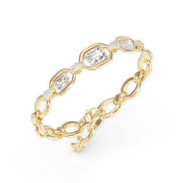 Guess Yellow Gold Plated Stainless Steel Radiosa Gemstone Maxi Bracelet