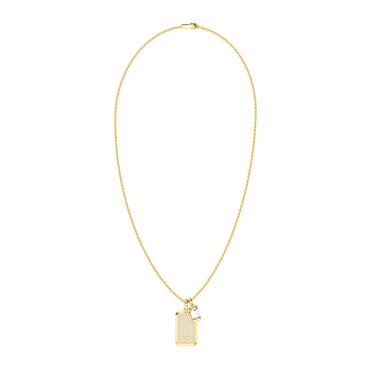 Guess Yellow Gold Plated Stainless Steel 26-inch Supremo Tag Necklace
