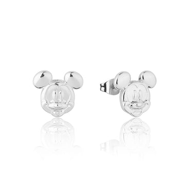 Couture Kingdom Disney Mickey Face White Gold Plated Stainless Steel Stud Earrings