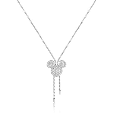 Couture Kingdom Disney Mickey Lariat White Gold Plated Stainless Steel Necklace