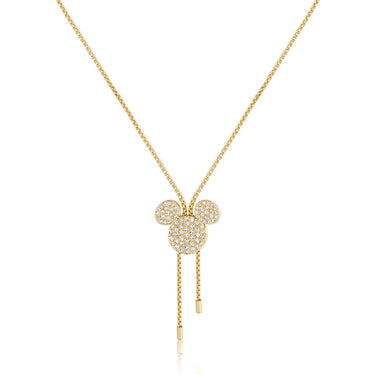 Couture Kingdom Disney Mickey Crimped Yellow Gold Plated Stainless Steel Necklace