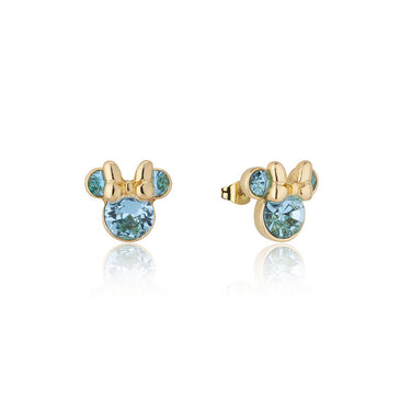 Couture Kingdom Disney Minnie March Birthstone Yellow Gold Plated Stainless Steel Stud Earrings