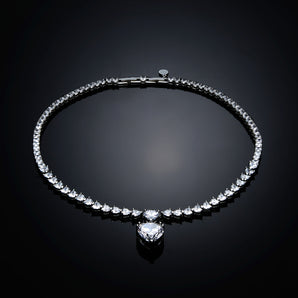 Chiara Ferragni Infinity Love Silver and White Heart Cubic Zirconia Necklace