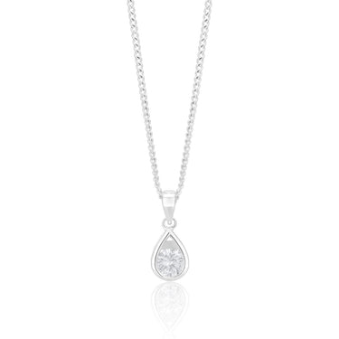 Sterling Silver Zirconia Teardrop Pendant