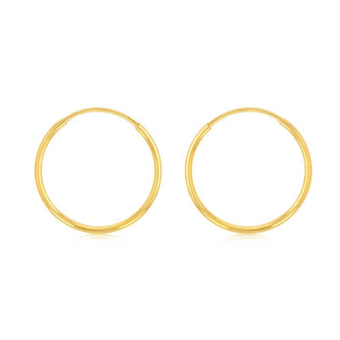 9ct Yellow Gold Fancy 12mm Sleeper Earrings