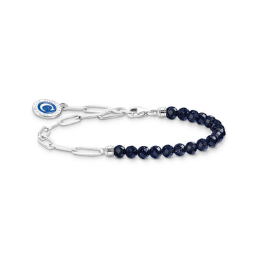 THOMAS SABO Silver Charm Bracelet With Dark Blue Sandstone