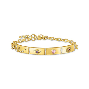 THOMAS SABO Gold Cosmic Bracelet with Long Bridge and Various Stones