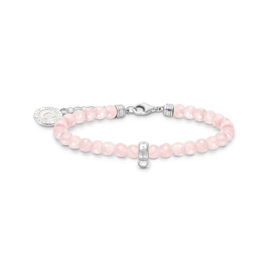 THOMAS SABO Member Charm Bracelet with Rose Quartz Beads