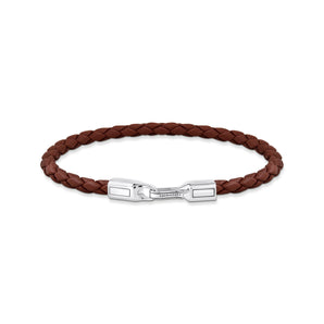 THOMAS SABO Bracelet with Braided, Brown Leather