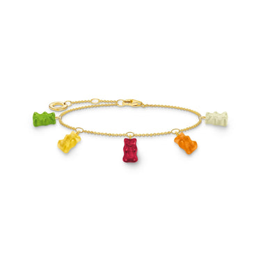 THOMAS SABO Bracelet with 5 colourful goldbears