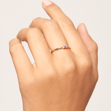 P D PAOLA Purple Amani Yellow Gold Ring - AN01-148 | Ice Jewellery Australia