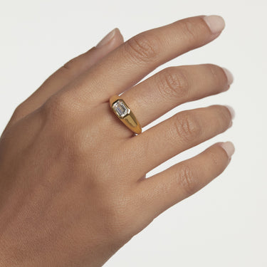 Octagon Shimmer Stamp Ring Size 16