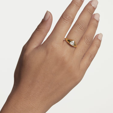 Triangle Shimmer Stamp Ring Size 18