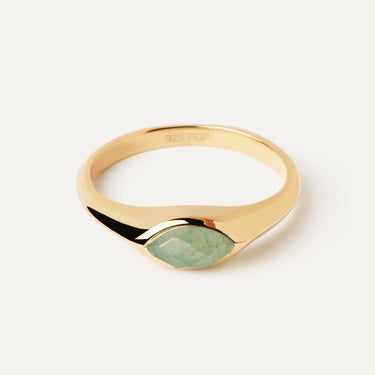 Nomad Aventurine Stamp Ring Size 16