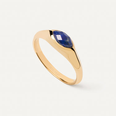 Nomad Lapis Lazuli Stamp Ring  Size 10