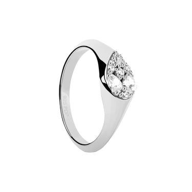 Vanilla Silver Stamp Ring Size 14