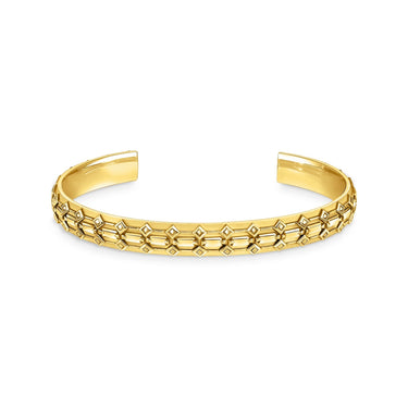 THOMAS SABO Gold Wide Bangle with Crocodile Detailing