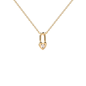 Heart Padlock Gold Necklace