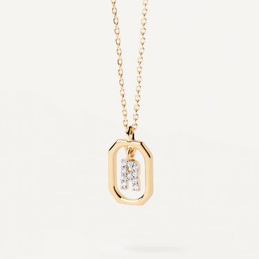 MINI LETTER R GOLD NECKLACE