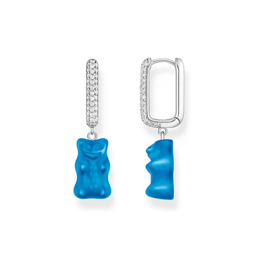 THOMAS SABO Single hoop earring medium sized with blue goldbears