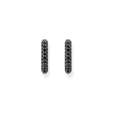 THOMAS SABO Hoop earrings with black zirconia pavÃ©