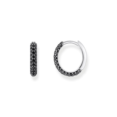 THOMAS SABO Hoop earrings with black zirconia pavÃ©