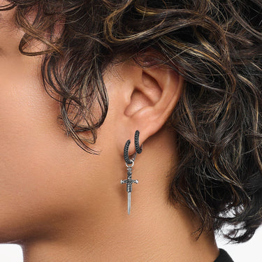 THOMAS SABO Hoop earrings with black zirconia pavÃ©