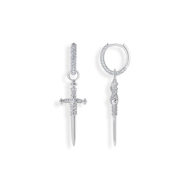 THOMAS SABO Single hoop earring with sword & white stones