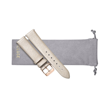 CLUSE 18mm Strap Warm White Metallic/Rose Gold CS1408101056