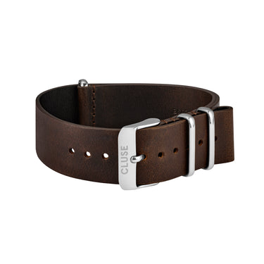 CLUSE 20mm Nato Strap Silver/Dark Brown CS1408101069