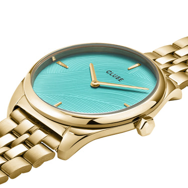 CLUSE Feroce Petite Leaf Texture Pool Blue/Gold Link CW11220