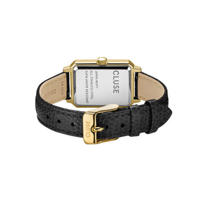 CLUSE Fluette Gold White/Black Lizard Leather Watch CW11504