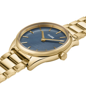 CLUSE Feroce Mini Watch Blue Pearl/Gold Link
