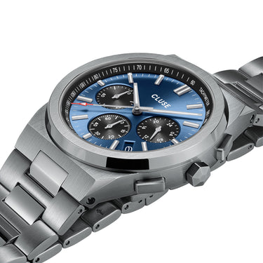 CLUSE Vigoureux Chronograph Dark Blue/Silver Link CW20805