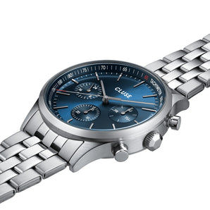 CLUSE Antheor Multifunction Blue / Silver Steel Link