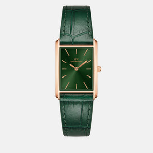 Daniel Wellington Bound 32x22 Green Croc Leather RG Emerald Sunray Watch