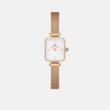 Daniel Wellington Quadro Mini Bezel Lumine 15x18 Melrose RG White Watch