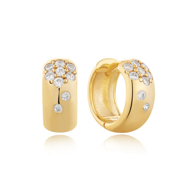 Ania Haie Gold Sparkle Wide Huggie Hoop Earrings