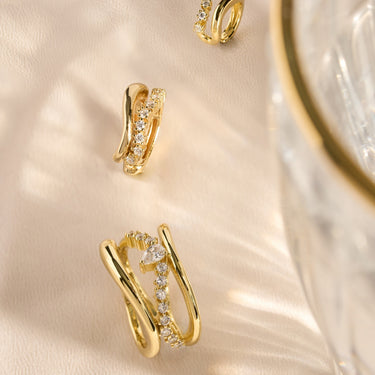 Ania Haie Gold Sparkle Double Huggies