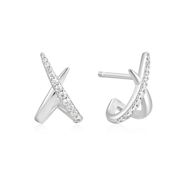 Ania Haie Silver Kiss Polished Pave Studs